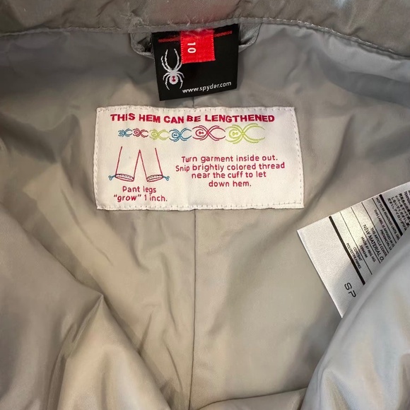 Spyder, Girls’ 'Ski/Snowboard Pants, Girls Size 10, Silver - Picture 3 of 5